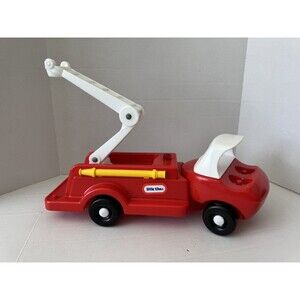 Vintage 90s  Little Tikes Toddle Tots Red Fire Truck 16" Long Made in USA